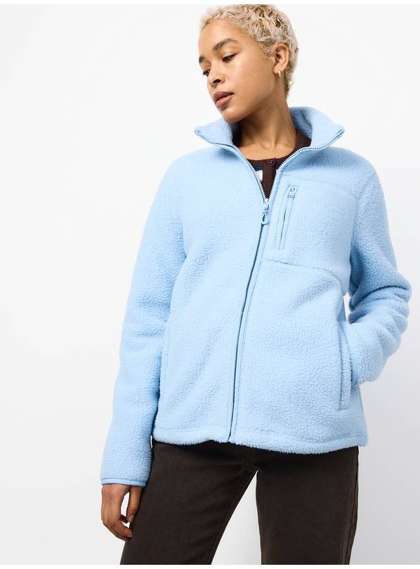 Light Blue Teddy Full Zip Through Fleece M